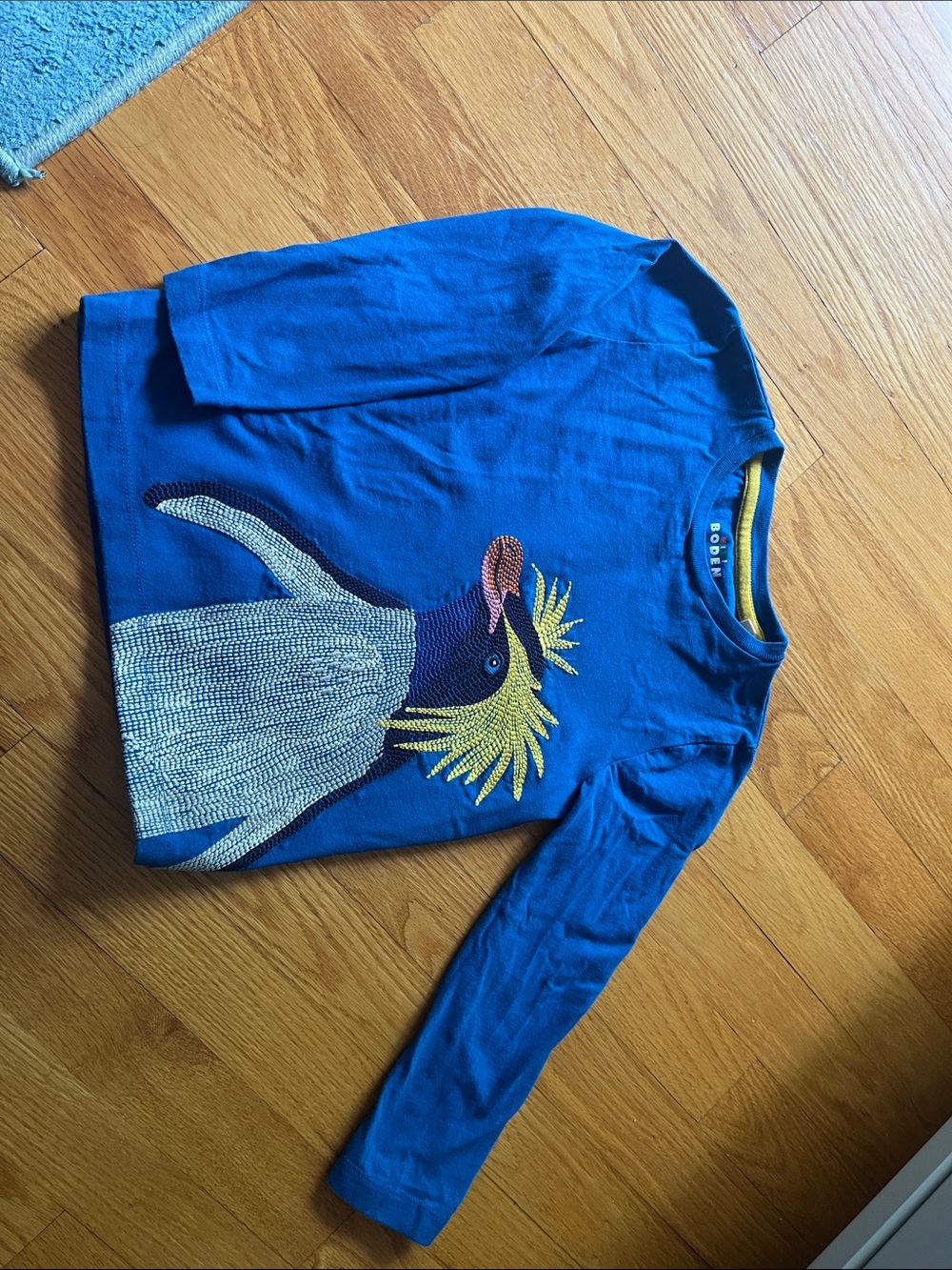 Macaroni penguin embroidered long sleeve mini Boden